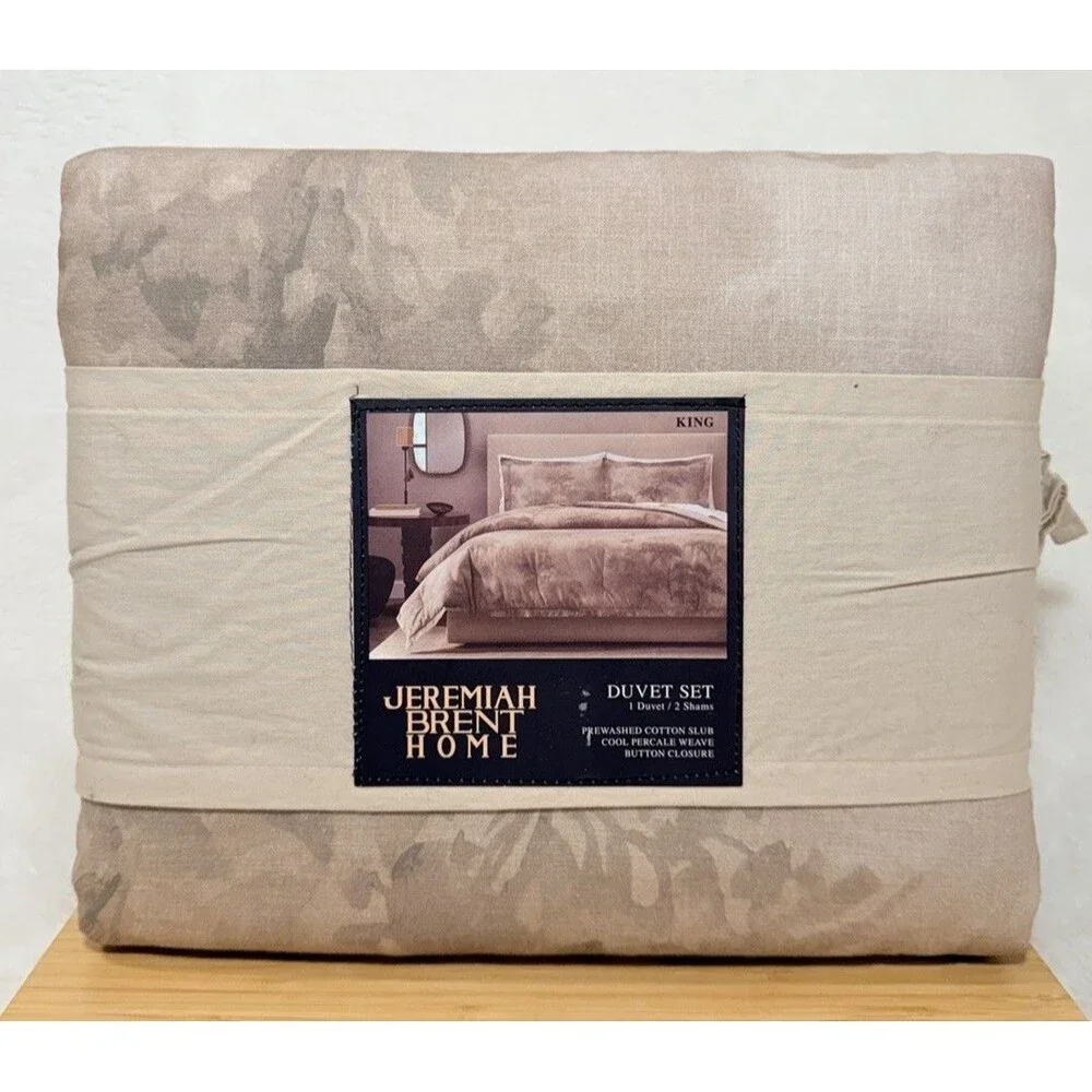 Jeremiah Brent Home 3pc King 'Walk in the Woods' Cotton Duvet Set New